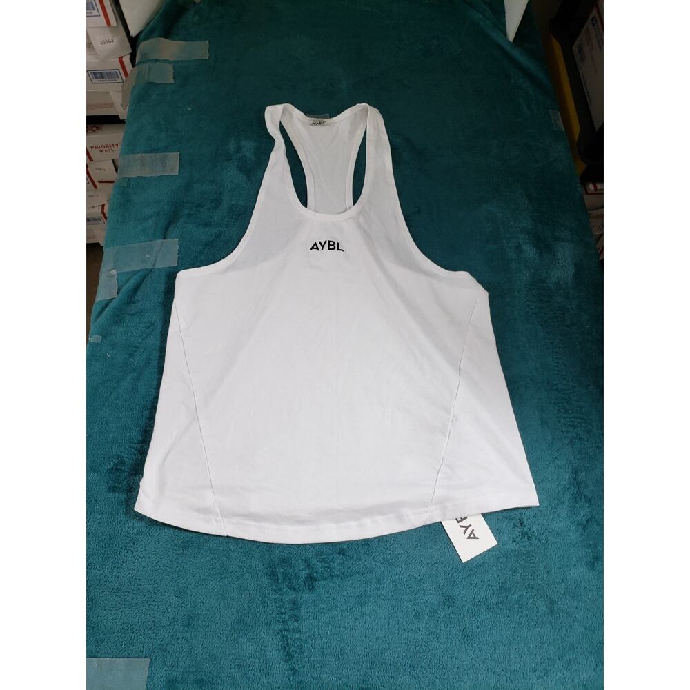 AYBL Shirt Size Medium Mens White Sleeveless Tanktop Body builder UK NWT
